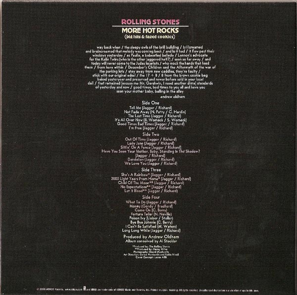 Back Cover, Rolling Stones (The) - More Hot Rocks +3